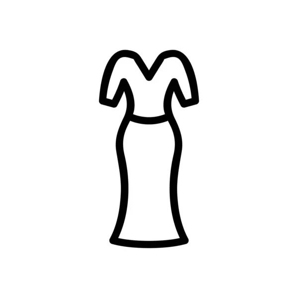 Καλοκαιρινό Φόρεμα Διάνυσμα Λεπτή Γραμμή Μεμονωμένη Απεικόνιση Συμβόλων Περιγράμματος — Διανυσματικό Αρχείο