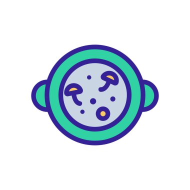 Balık çorbası ikon vektörü. İnce çizgi işareti. İzole edilmiş kontür sembolü gösterimi