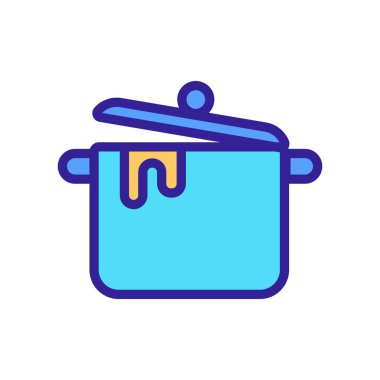 Lezzetli vektör ikonu çorbası. İnce çizgi işareti. İzole edilmiş kontür sembolü gösterimi