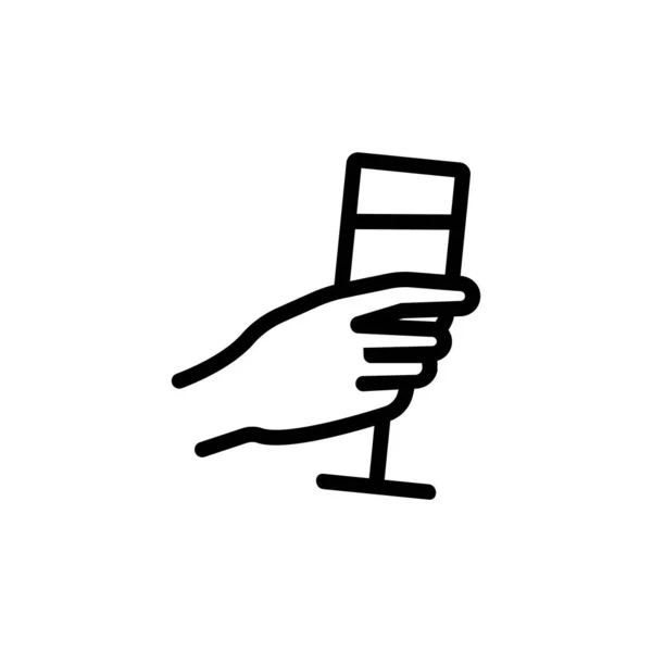 Champagne Ikon Vektor Tunn Linje Tecken Isolerad Kontur Symbol Illustration — Stock vektor