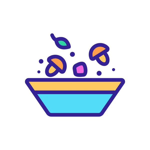 Delicioso Vector Icono Sopa Signo Línea Delgada Ilustración Del Símbolo — Vector de stock