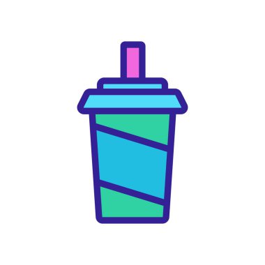 Köpüklü içecek ikon vektörü. İnce çizgi işareti. İzole edilmiş kontür sembolü gösterimi