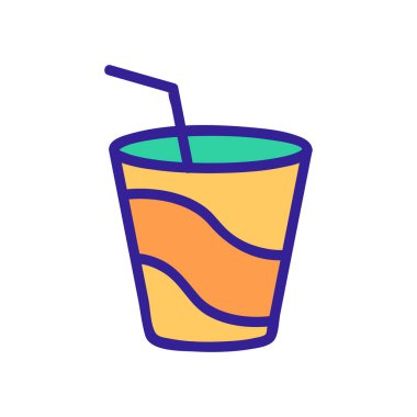 Lezzetli soda ikonu vektörü. İnce çizgi işareti. İzole edilmiş kontür sembolü gösterimi