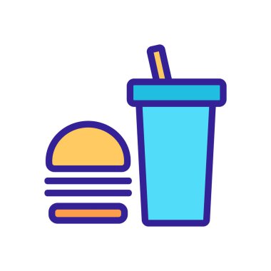 Lezzetli soda ikonu vektörü. İnce çizgi işareti. İzole edilmiş kontür sembolü gösterimi