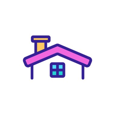 House Roof ikon vektörü. İnce çizgi işareti. İzole edilmiş kontür sembolü gösterimi