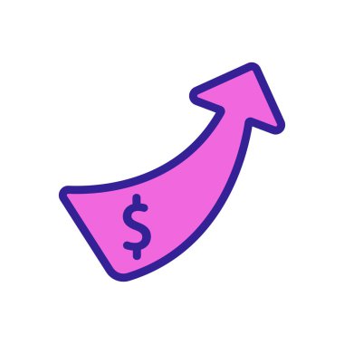 Büyüme grafik ikonu vektörü. İnce çizgi işareti. İzole edilmiş kontür sembolü gösterimi