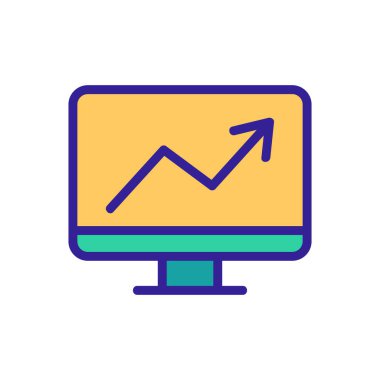 Grafik simgesi vektörünü yükselt. İnce çizgi işareti. İzole edilmiş kontür sembolü gösterimi