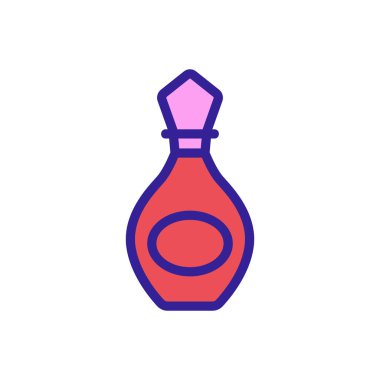 Kadınlar parfüm ikonu taşıyıcısı. İnce çizgi işareti. İzole edilmiş kontür sembolü gösterimi