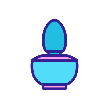 Kadınlar parfüm ikonu taşıyıcısı. İnce çizgi işareti. İzole edilmiş kontür sembolü gösterimi