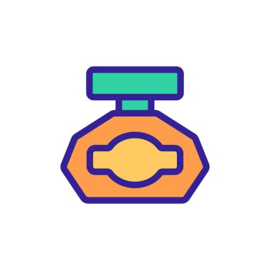 Modern parfüm ikonu vektörü. İnce çizgi işareti. İzole edilmiş kontür sembolü gösterimi