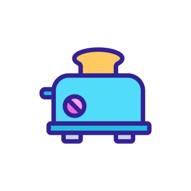 Tost makinesi ikon vektörü. İnce çizgi işareti. İzole edilmiş kontür sembolü gösterimi