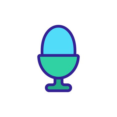 Yumurta simgesi vektörü. İnce çizgi işareti. İzole edilmiş kontür sembolü gösterimi