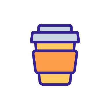 Kahve ikonu vektörü. İnce çizgi işareti. İzole edilmiş kontür sembolü gösterimi