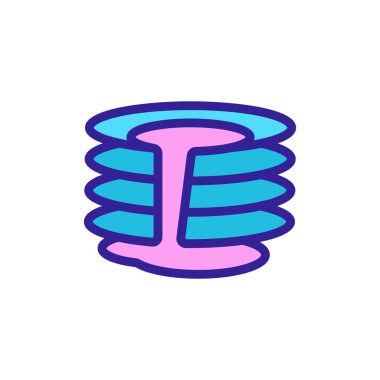 Plaka simgesi vektörü. İnce çizgi işareti. İzole edilmiş kontür sembolü gösterimi