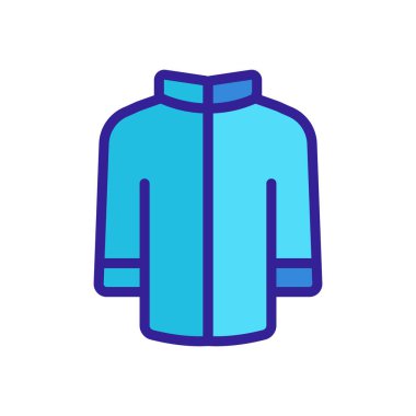 Ceket ikonu vektörü. İnce çizgi işareti. İzole edilmiş kontür sembolü gösterimi