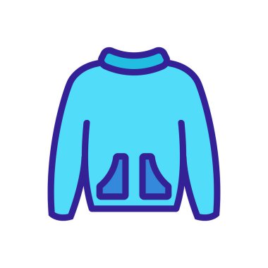 Ceket ikonu vektörü. İnce çizgi işareti. İzole edilmiş kontür sembolü gösterimi