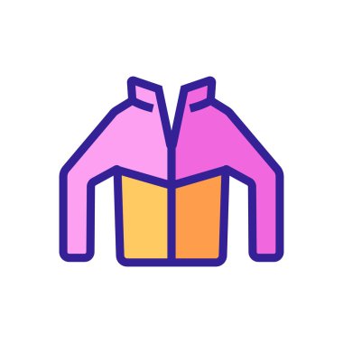 Sıcak ceket ikon vektörü. İnce çizgi işareti. İzole edilmiş kontür sembolü gösterimi