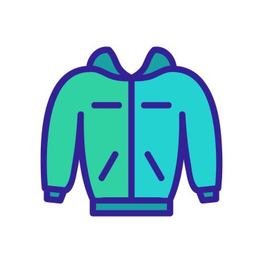 Sıcak ceket ikon vektörü. İnce çizgi işareti. İzole edilmiş kontür sembolü gösterimi