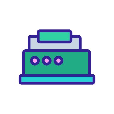 Retro demir ikon vektörü. İnce çizgi işareti. İzole edilmiş kontür sembolü gösterimi