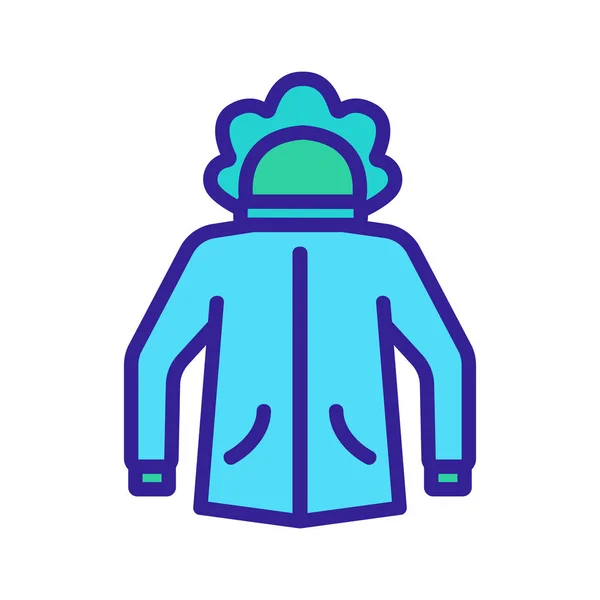 Veste Hiver Icône Vecteur Signe Fin Illustration Symbole Contour Isolé — Image vectorielle