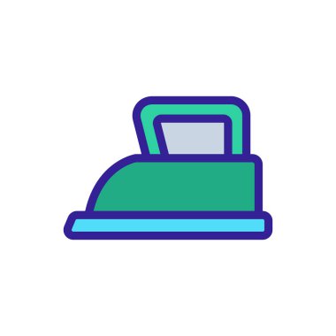 Retro demir ikon vektörü. İnce çizgi işareti. İzole edilmiş kontür sembolü gösterimi