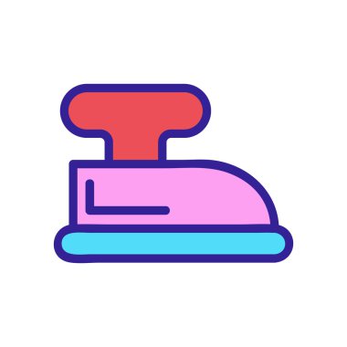 Retro demir ikon vektörü. İnce çizgi işareti. İzole edilmiş kontür sembolü gösterimi