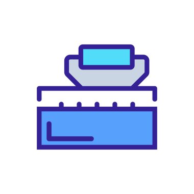 Retro demir ikon vektörü. İnce çizgi işareti. İzole edilmiş kontür sembolü gösterimi