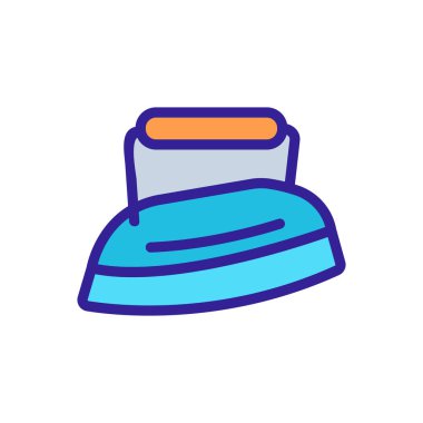 Retro demir ikon vektörü. İnce çizgi işareti. İzole edilmiş kontür sembolü gösterimi