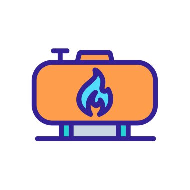 Propan gazı ikon vektörü. İnce çizgi işareti. İzole edilmiş kontür sembolü gösterimi