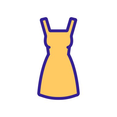 Yaz elbisesi ikon vektörü. İnce çizgi işareti. İzole edilmiş kontür sembolü gösterimi