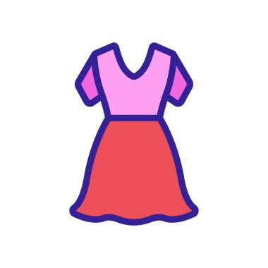 Güzel ikon vektör elbisesi. İnce çizgi işareti. İzole edilmiş kontür sembolü gösterimi