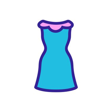 Güzel ikon vektör elbisesi. İnce çizgi işareti. İzole edilmiş kontür sembolü gösterimi