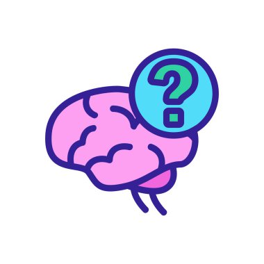 Simge vektöründen şüphe ediyorum. İnce çizgi işareti. İzole edilmiş kontür sembolü gösterimi