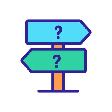 Simge vektöründen şüphe ediyorum. İnce çizgi işareti. İzole edilmiş kontür sembolü gösterimi