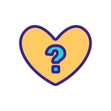 Simge vektöründen şüphe ediyorum. İnce çizgi işareti. İzole edilmiş kontür sembolü gösterimi