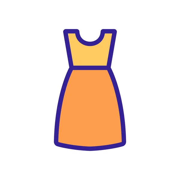 Καλοκαιρινό Φόρεμα Διάνυσμα Λεπτή Γραμμή Μεμονωμένη Απεικόνιση Συμβόλων Περιγράμματος — Διανυσματικό Αρχείο