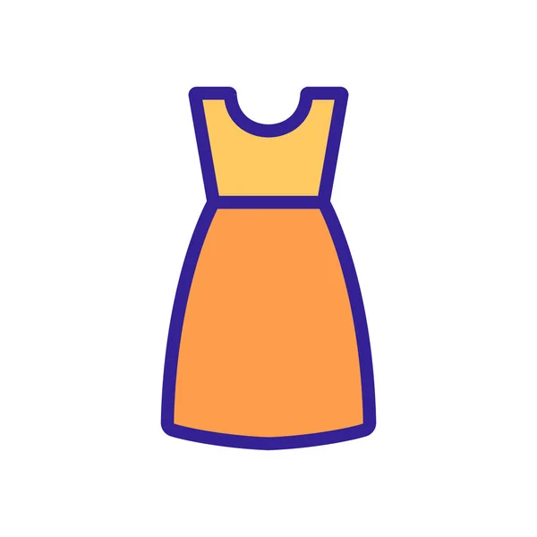 Vestido Verano Vector Icono Signo Línea Delgada Ilustración Del Símbolo — Vector de stock