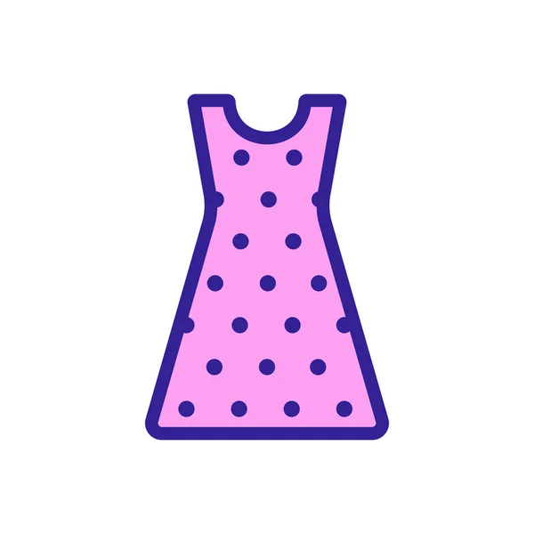 夏のドレスアイコンベクトル 細い線の記号 独立した輪郭シンボルイラスト — ストックベクタ