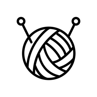 Örgü ikon vektörü. İnce çizgi işareti. İzole edilmiş kontür sembolü gösterimi