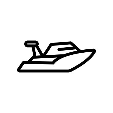 Modern yat ikonu vektörü. İnce çizgi işareti. İzole edilmiş kontür sembolü gösterimi