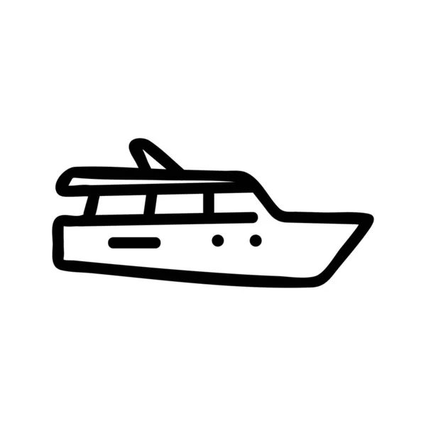 Jacht Ikon Vektor Vékony Vonal Jele Elszigetelt Körvonalszimbólum Illusztráció — Stock Vector