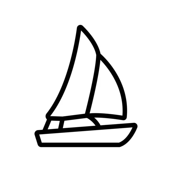 Modern Yacht Ikon Vektor Tunn Linje Tecken Isolerad Kontur Symbol — Stock vektor