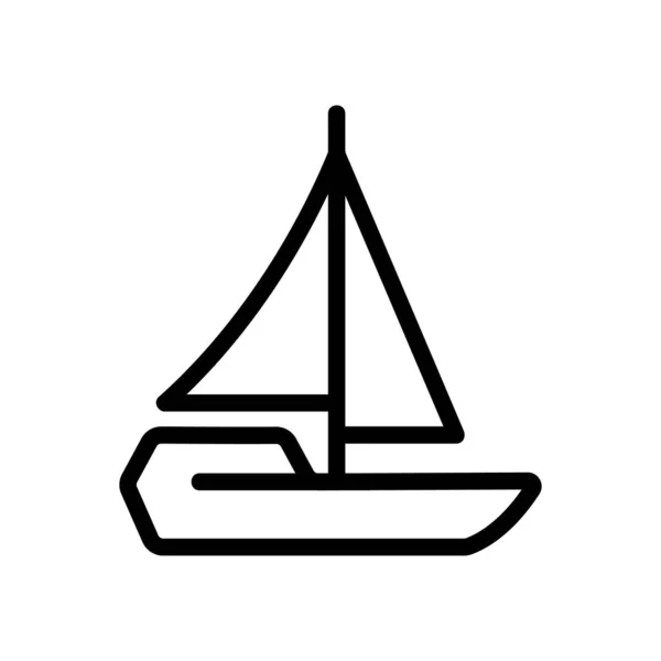 Modern Jacht Ikon Vektor Vékony Vonal Jele Elszigetelt Körvonalszimbólum Illusztráció — Stock Vector