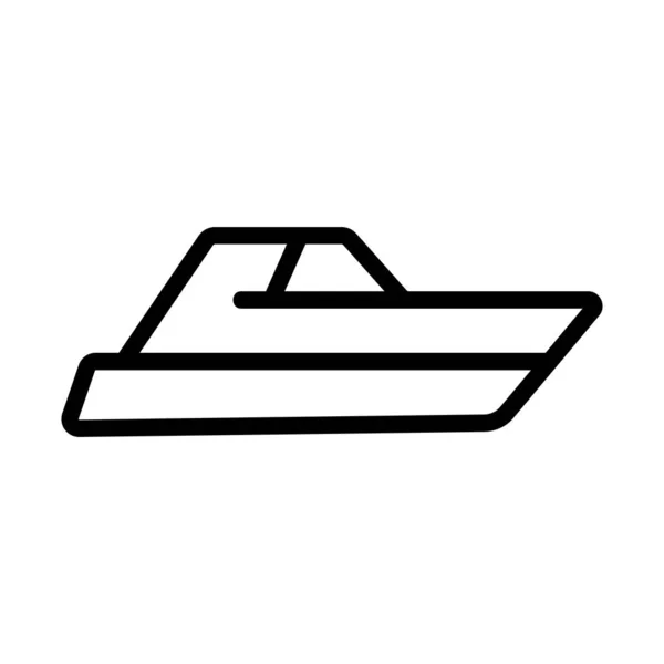 Krásný Vektor Ikony Jachty Značka Tenké Čáry Izolovaný Obrysový Symbol — Stockový vektor