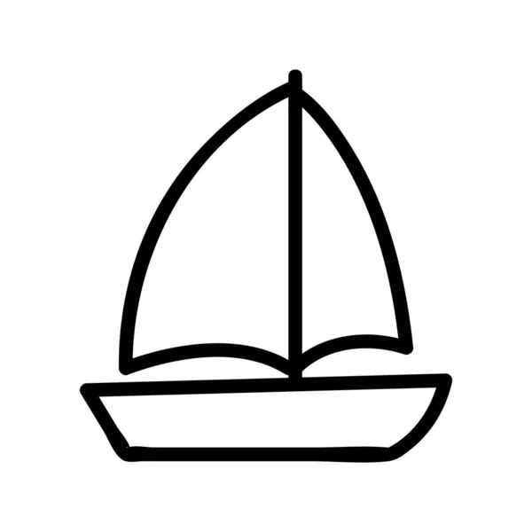 美しいヨットアイコンベクトル 細い線の記号 独立した輪郭シンボルイラスト — ストックベクタ
