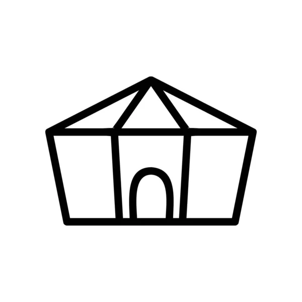 Tente Icône Vecteur Signe Fin Illustration Symbole Contour Isolé — Image vectorielle