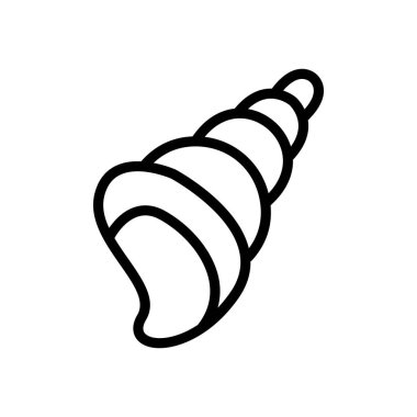 kabuk simgesi vektörü. İnce çizgi işareti. İzole edilmiş kontür sembolü gösterimi