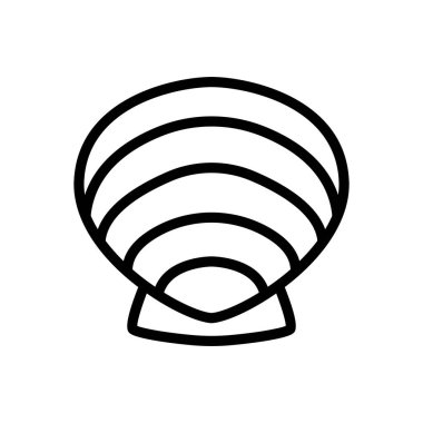 kabuk simgesi vektörü. İnce çizgi işareti. İzole edilmiş kontür sembolü gösterimi