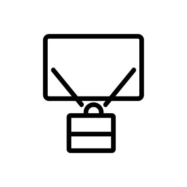 video projektör ikon vektörü. İnce çizgi işareti. İzole edilmiş kontür sembolü gösterimi