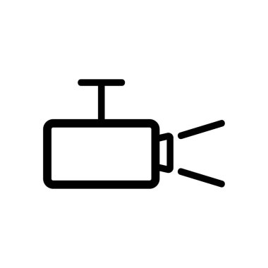 video projektör ikon vektörü. İnce çizgi işareti. İzole edilmiş kontür sembolü gösterimi